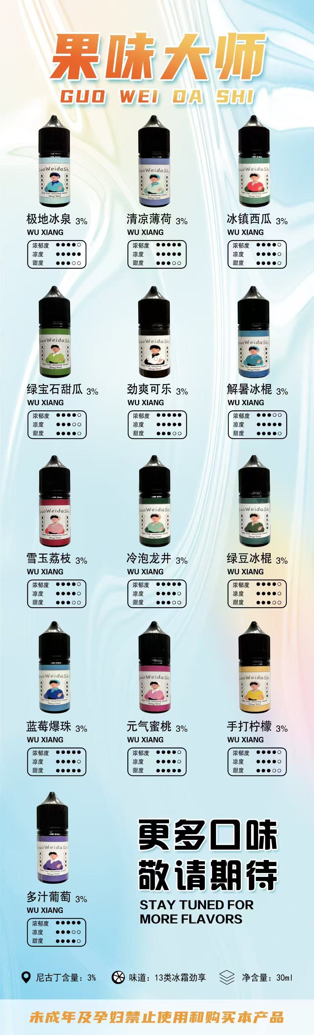 果味大师    雾乡弹同款油。尽量多瓶拿