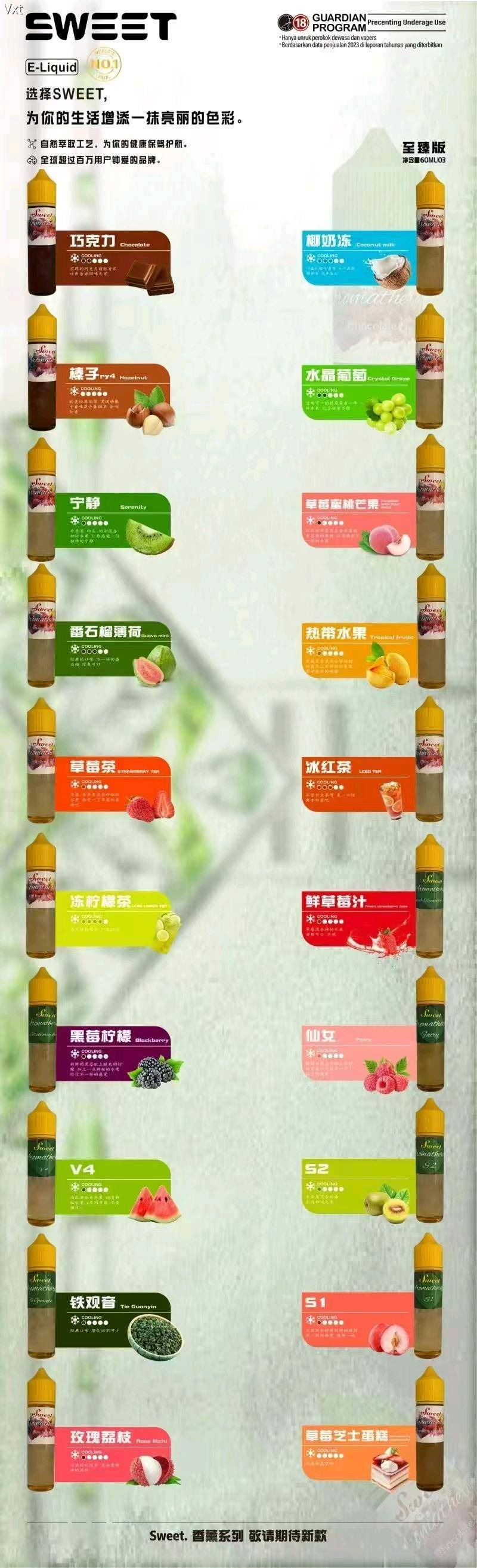 大眼猫，SWEET，小浣熊，山河大吉 四款同价，任意款任意口味买五赠一