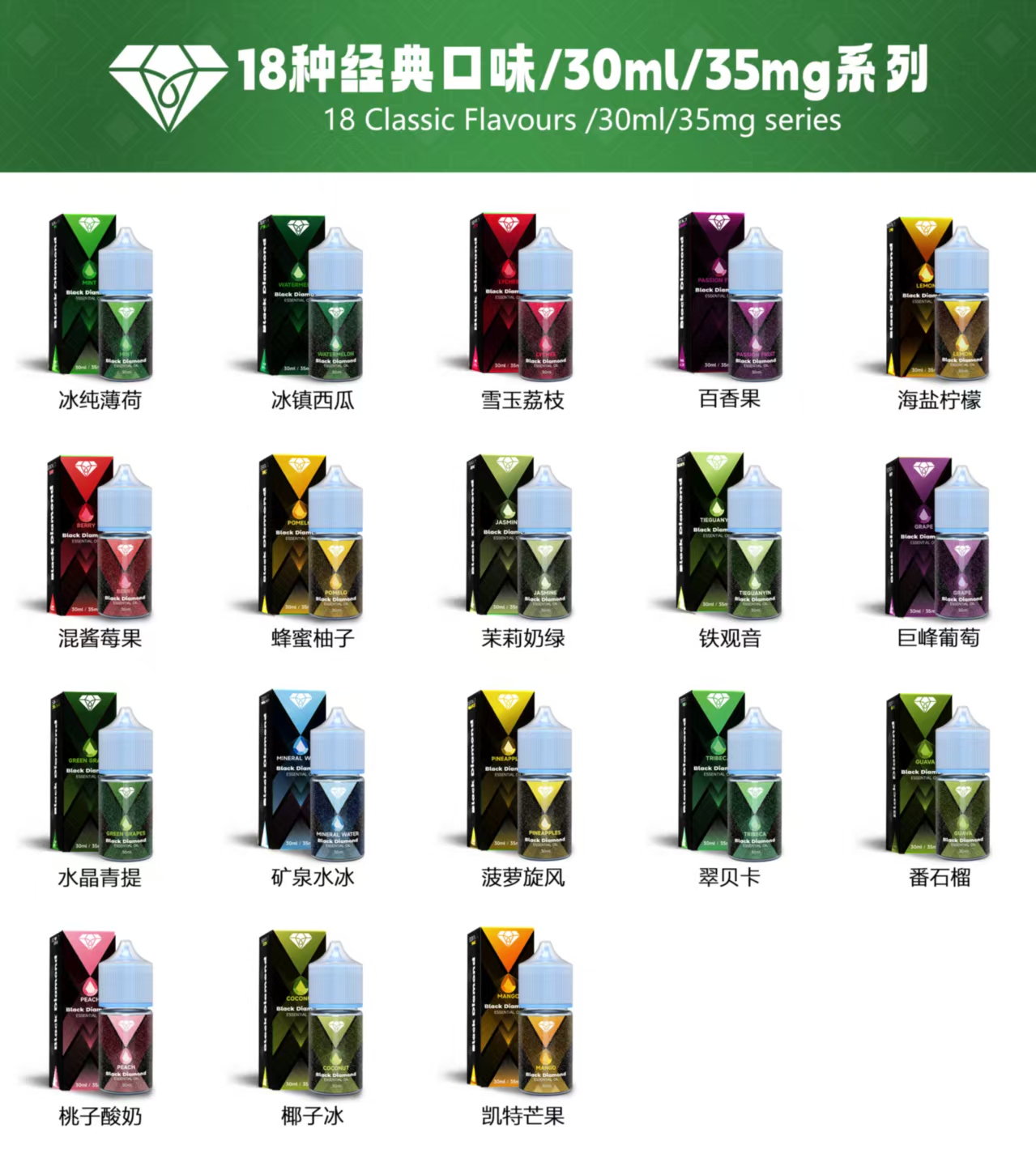 钻石(国内高端新品，比较均衡，适合大部分人群口感)