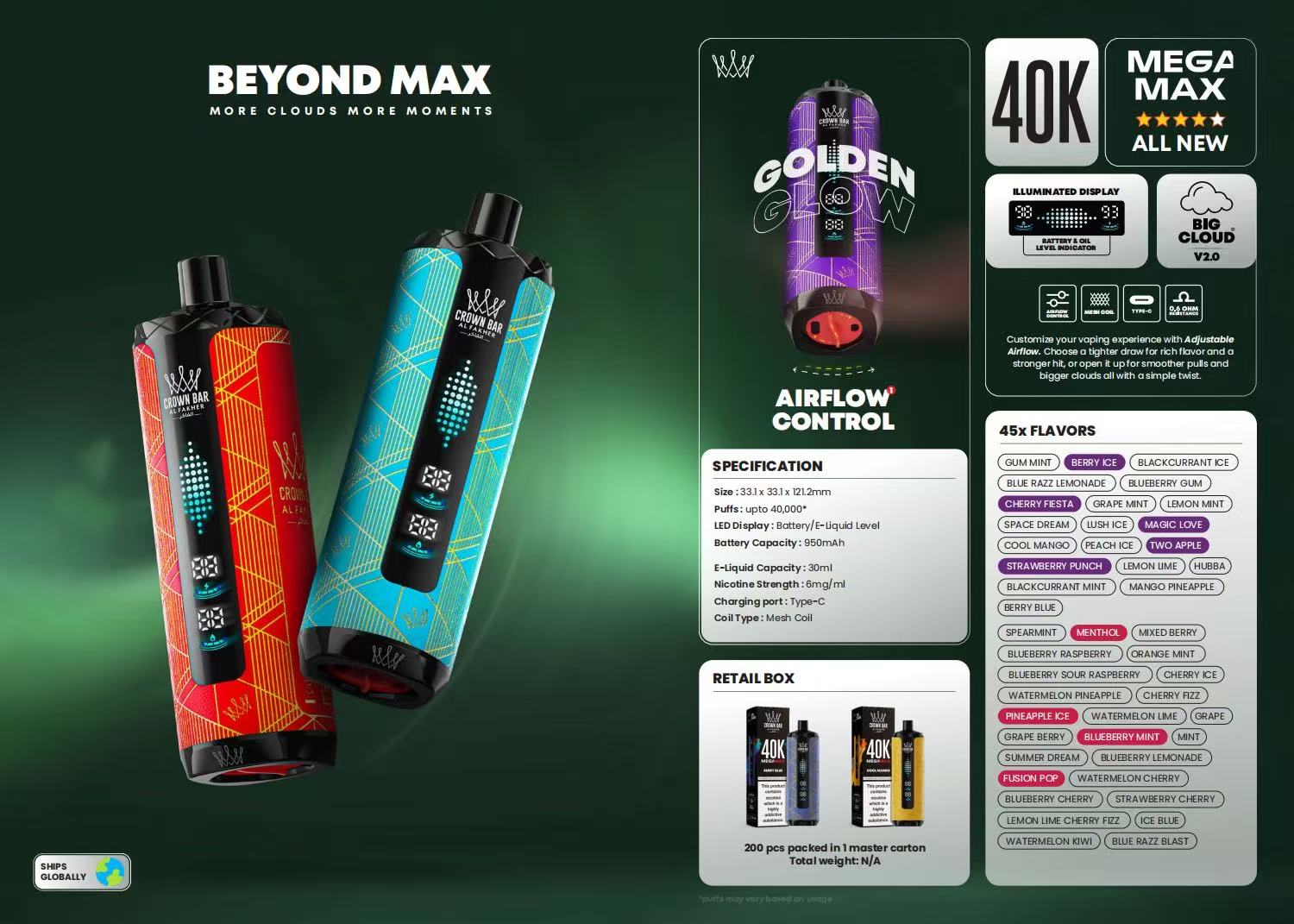 阿尔法赫40000口(水烟)